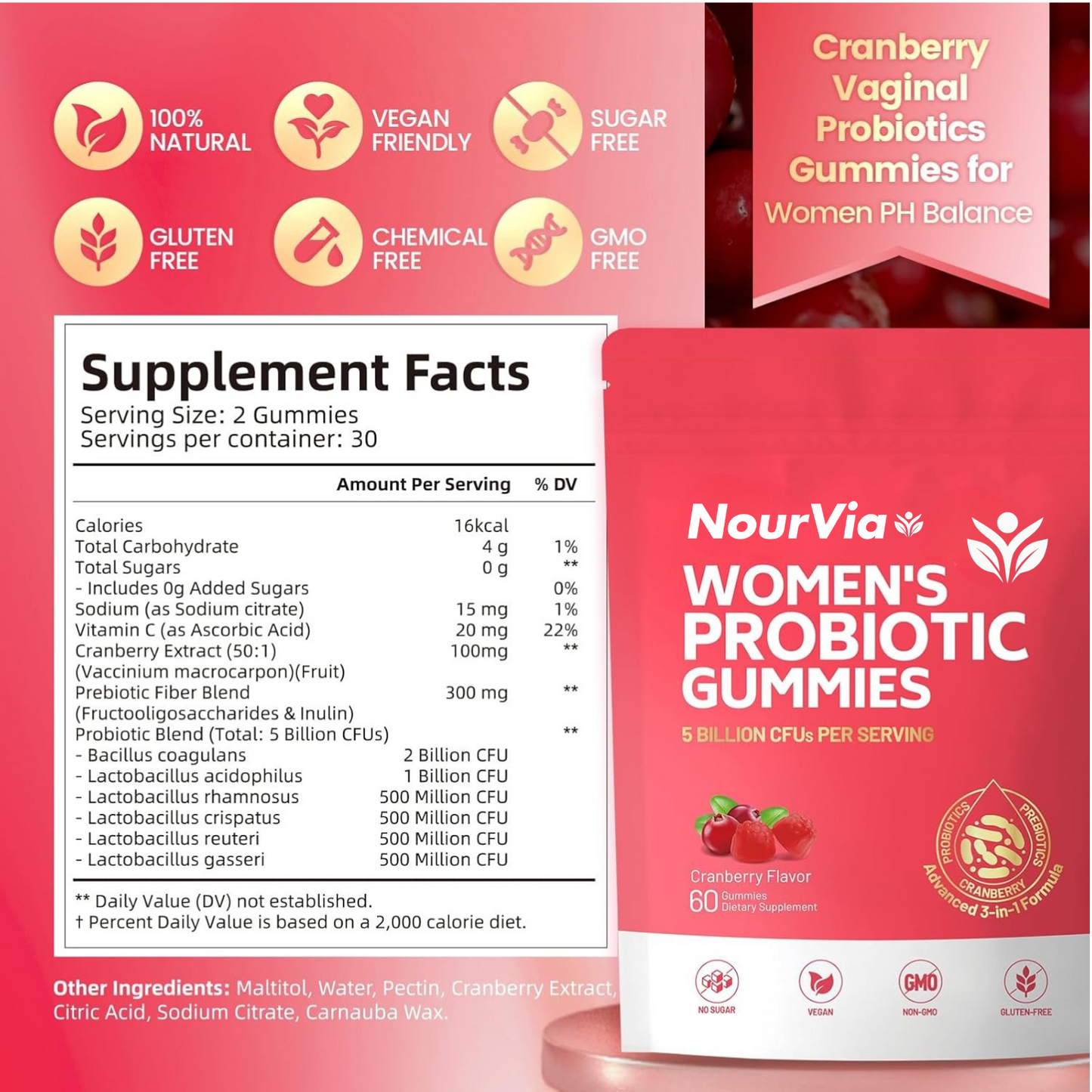 NourVia Probiotic Gummies for Women